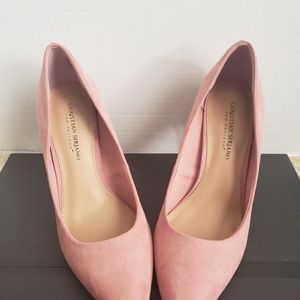 Mauve Suede Christian Siriano Pointy Toe "3" inch Heels